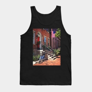 Philadelphia PA - Bicycle In Front of Philadelphia Brownstone Tank Top